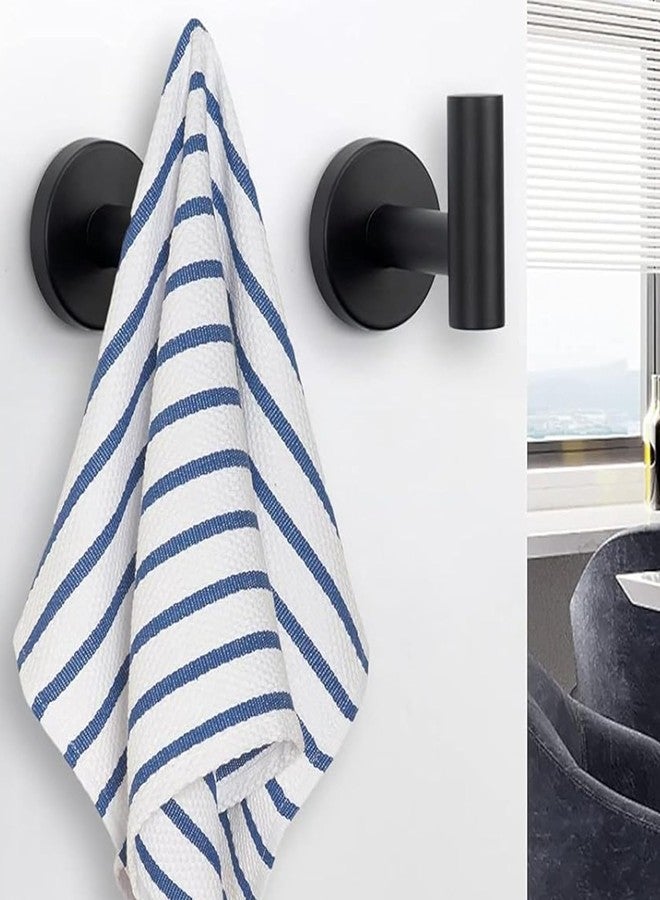 LUXIUR Wall Hooks for Hanging Strong 5Kg, Cloth Hook Stand for Bathroom and Kitchen, SUS 304 Grade Stainless Steel Robe Hook, Wall Hanger Hook, Bathroom Accessories, Matte Black, 2 Pack - Image 1